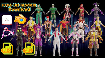 Characters 3d model pack pubg mobile prisma3d Blender bon fbx obj free download