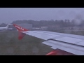 Takeoff from Gatwick Airport during Ciara storm, U28901, Airbus A319