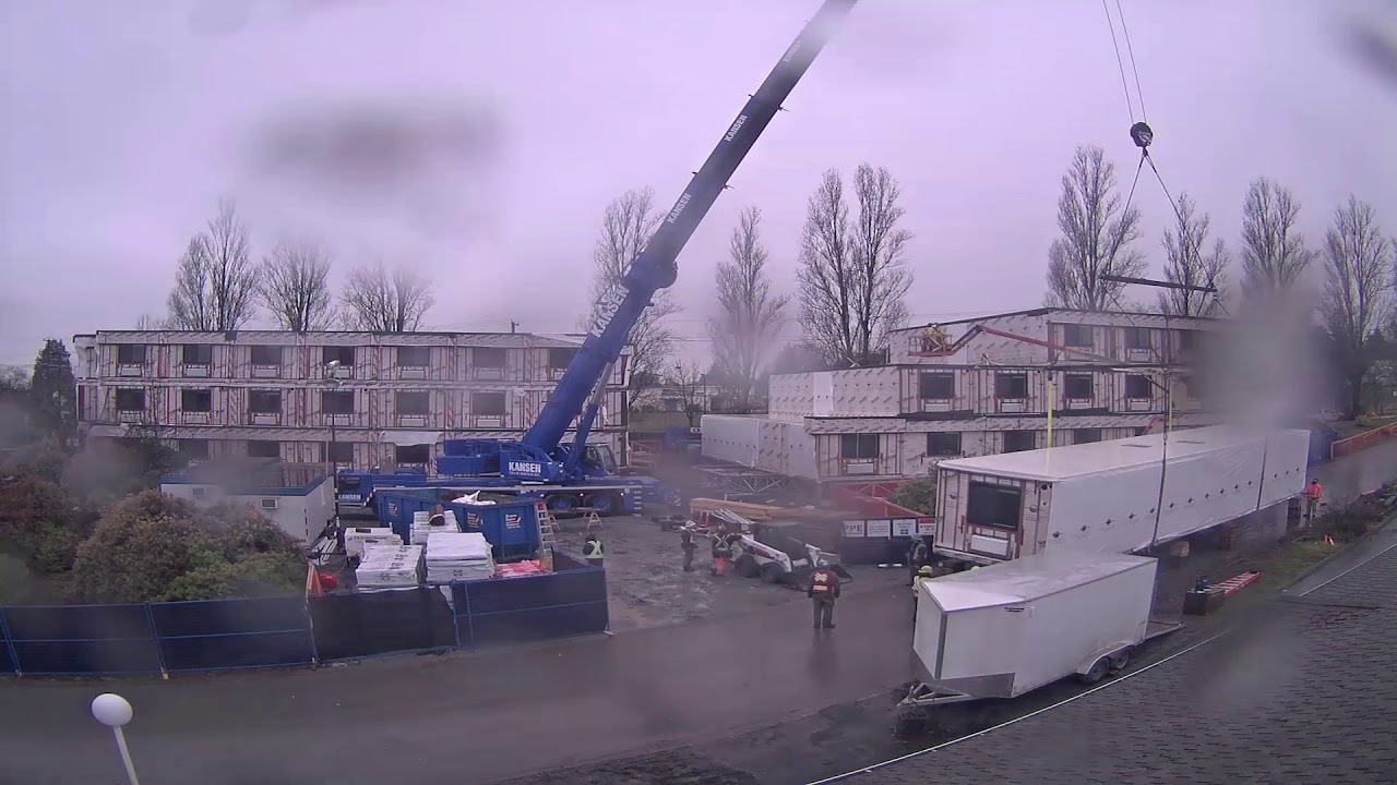 Time-lapse video of temporary modular housing in Marpole