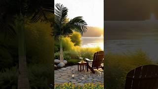 Lakeside Sunset with Relaxing Bossa Nova Jazz, Peaceful Evening Scenery for Stress Relief