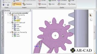 SpaceClaim Tutorial on Rack and Pinion Gears: Assembly Conditions: SC-Motion