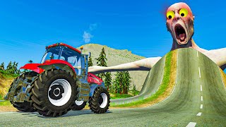 Tractor vs Giant Bulge | Epic Escape From The Shy Guy (SCP-096) | Horror BeamNG Drive Crash Zak #90