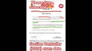 #railway section Controller exam date (2026) #railway #railwayexam #groupd #viarlshort #trending
