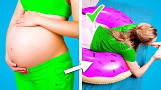 BEST PREGNANCY HACKS | SITUAÇÕES ENGRAÇADAS DA GRAVIDEZ | Dicas DIY e Situações Divertidas