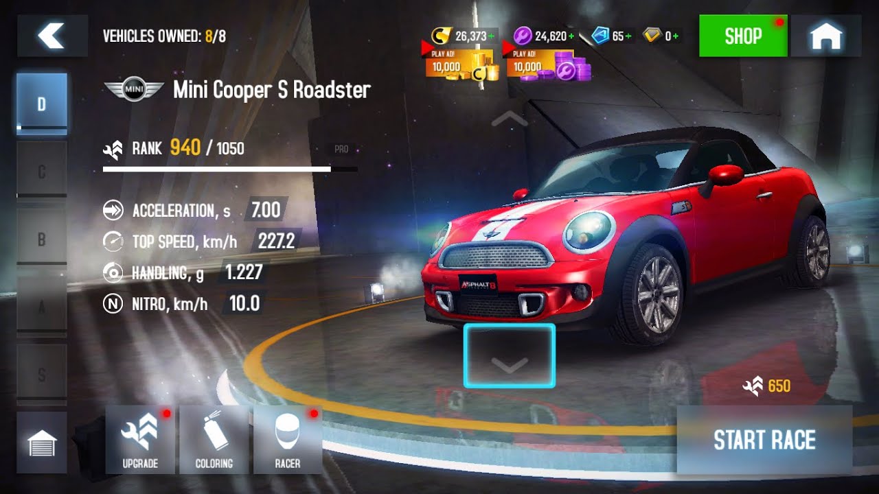 Asphalt 8 Airborne Mini Cooper S Roadster! watch now!! race on San ...