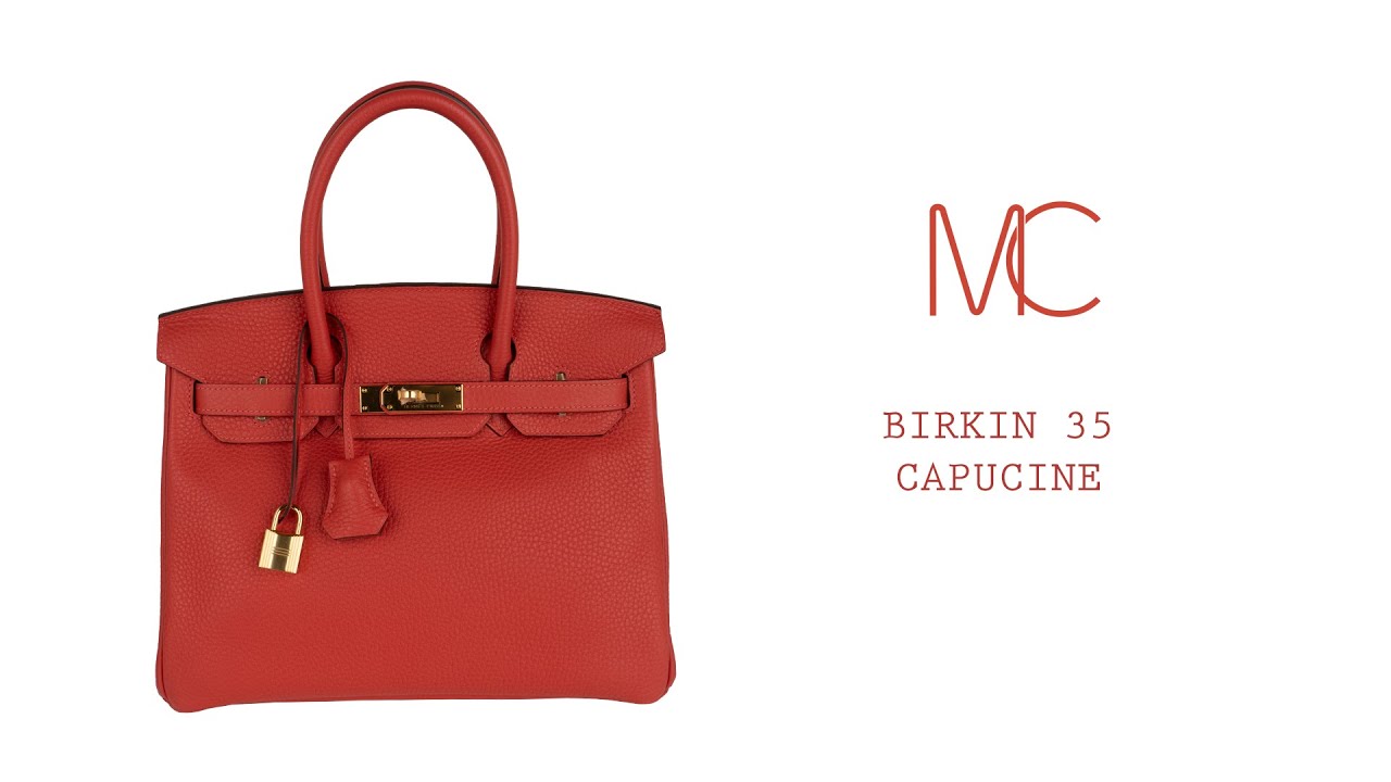 HERMES Togo Birkin 35 Capucine Bag