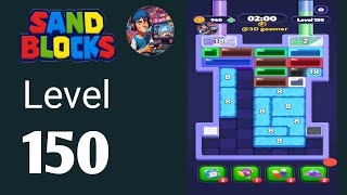 Sand blocks drop puzzle level  150 Super Hard level solution and walkthrough 