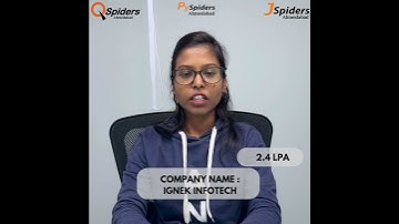 Placement Journey of MCA graduated as Trainee Software Developer QSpiders | Ahmedabad