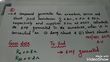 Nov/ Dec 2019 Electrical machines 1 problem with answer