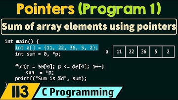 Pointers (Program 1) | Sum of Array Elements using Pointers