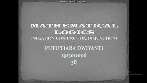 [English for Math 1] Mathematical Logics - Negation, Conjunction, Disjunction