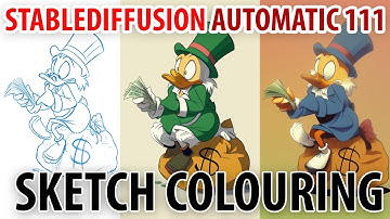 💡 AI StableDiffusion - Sketch Colouring. Tutorial Automatic111