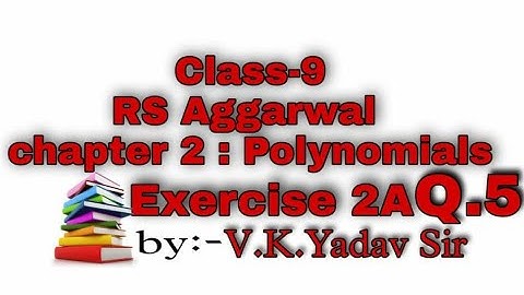#tecmath20|Polynomials|Class 9th|RS AGGARWAL|Chapter2| EX2A|Q.NO.(5) #polynomialclass9 #polynomial