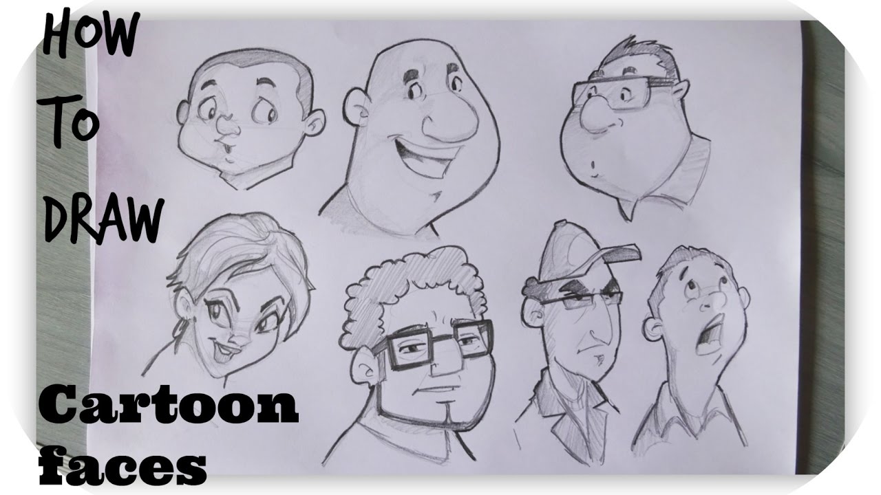 How To Draw Cartoon Human Faces Character Design Timelapse Youtube