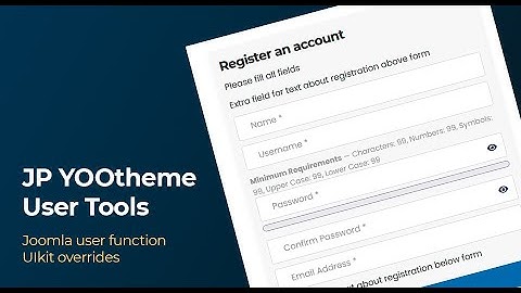 JP YOOtheme User Tools - UIkit overrides for Joomla user functions