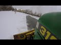 John Deere 318 Plowing Heavy, Wet Snow in the "Blizzard of 2021" - Day 1 (GoPro)