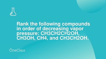 Rank the following compounds in order of decreasing vapor pressure CH3CH2CH2OH, CH3OH, CH4, and CH3
