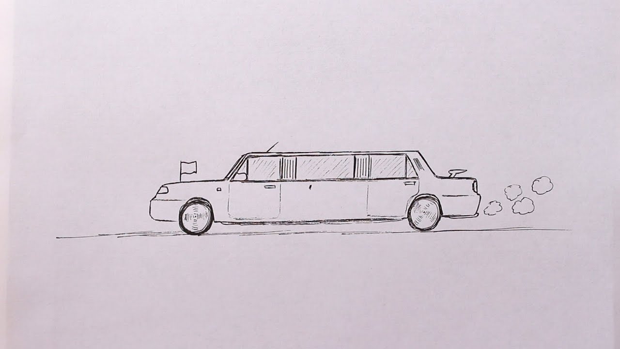 Лимузин рисунок карандашом для детей