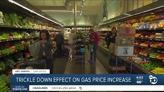 Local grocer shoppers talk possible trickle-down effect of rising gas prices