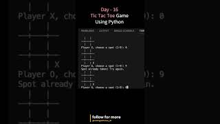“Just built my own Tic Tac Toe Game using Python 🐍💻 #viral #trend #youtubeshorts #shorts #short