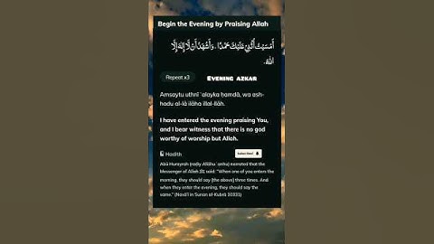 Evening azkar | zikr | powerful dhikr for evening | islamic prayer and guidance | ytshorts