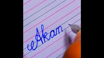 "Akanshu" Beautiful name in Cursive writing #calligraphy #cursivewriting #shorts