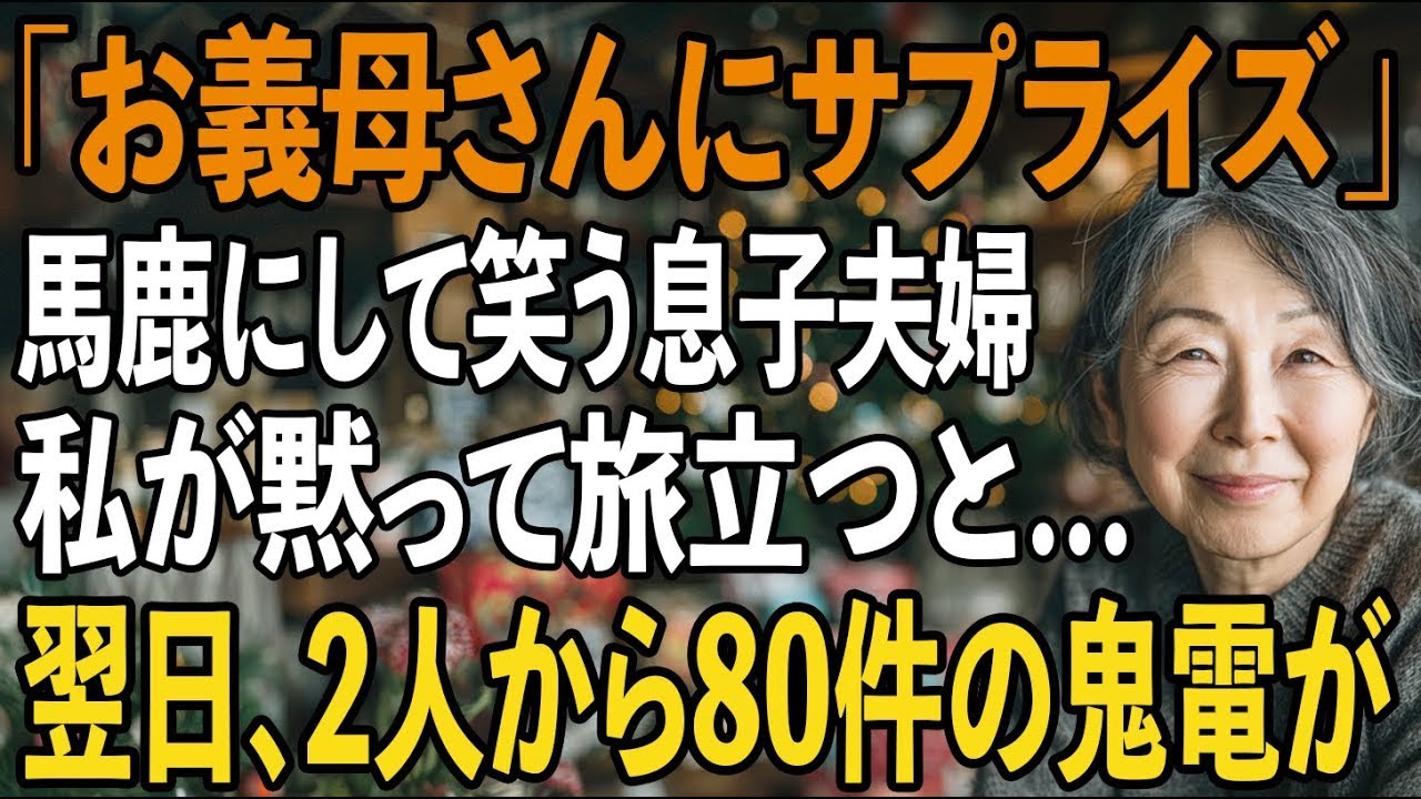 「クリスマスプレゼントです」息子夫婦から渡された“チケット”に、私は黙って旅立った→翌日、息子夫婦は血相を変え…【シニアライフ】【60代以上の方へ】