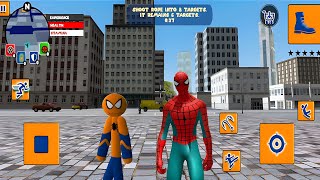 Orange Spiderman Stickman Rope Hero Mafia World City - Android Gameplay screenshot 5