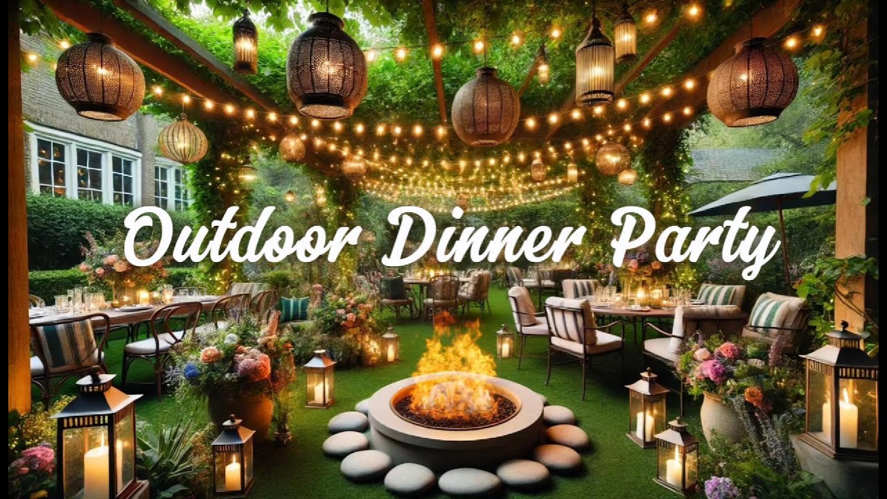 Outdoor Summer Dinner Party - 8 hours - white noise ambience