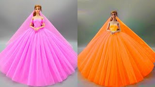 Disney Princess Doll Makeover ~ DIY Miniature Ideas for Barbie - Wig, Dress, Faceup, andMore! DIY