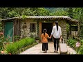 The girl cleans up the abandoned house and begins a new journey.
