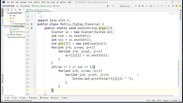 Matrix ZigZag Traversal - Assignment | SharmaTechnical1 | #java #short #viral #youtubers #subscribe
