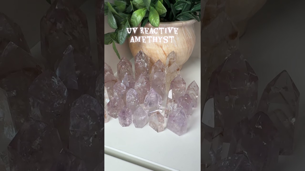 Coming soon to the shop! High Quality Amethyst with UV reactive Powelite 💜⚡️ from Brazil.
