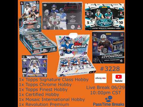 06/29 - 2025 TOPPS SIGNATURE CLASS FINEST CHROME FOOTBALL - 6x Box
