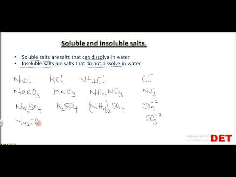 Soluble and insoluble salts 1