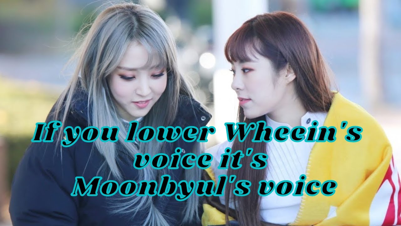 When you lower Wheein's voice  It's Moonbyul's voice