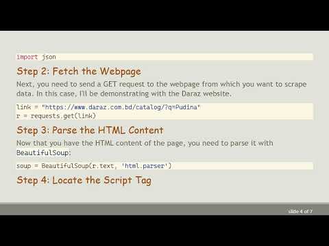 How to Extract JSON Data Using BeautifulSoup in Python Web Scraping
