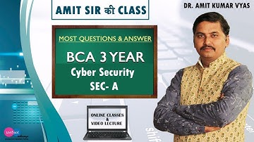 BCA Third Year || Cyber Security || Most Important Question & Answer SEC A || MGSU websol