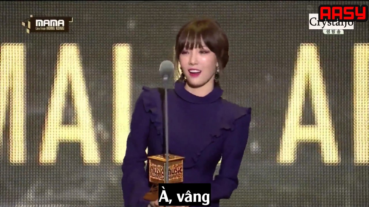 161202 [Vietsub] Taeyeon speech Best Female Artist MAMA 2016 YouTube