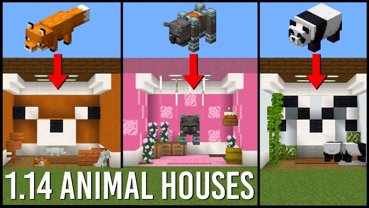 17 Animal House Designs In Minecraft 1 14 Youtube Animal House Minecraft House Tutorials Minecraft