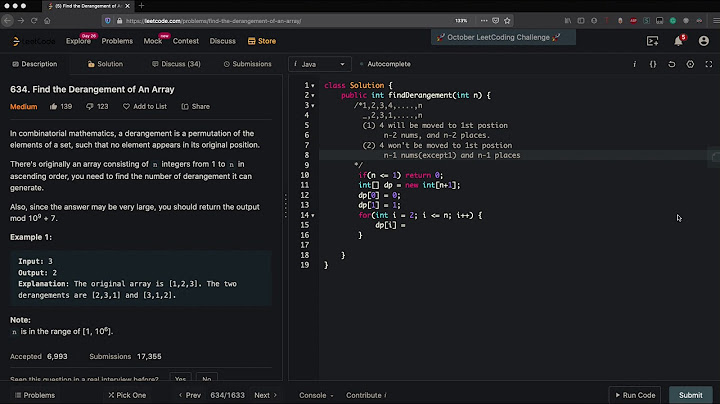 [DP]634.Find the Derangement of An Array