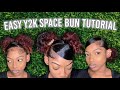 3 EASY CUTE Y2K VIBES SPACE BUN HAIRSTYLES | Natural Hair 3b/3c | Cashliani