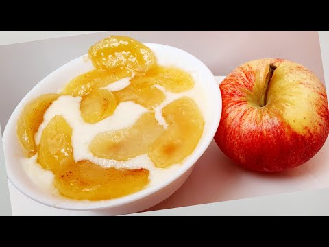 Манная каша без комочков с карамелизованными яблоками