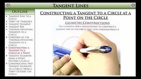 Geometry, Section 12-1 -- Tangent Lines