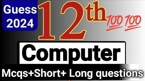 2nd Year Computer Science Most Imp Questions 2024 || 12th Computer Very Imp Questions 2024