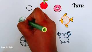 Circle Shape drawing | day to day objects using circle | kids easy drawing