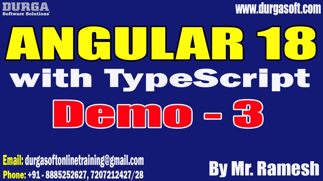 ANGULAR 18 with TypeScript tutorials || Demo - 3 || by Mr. Ramesh On 26 ...