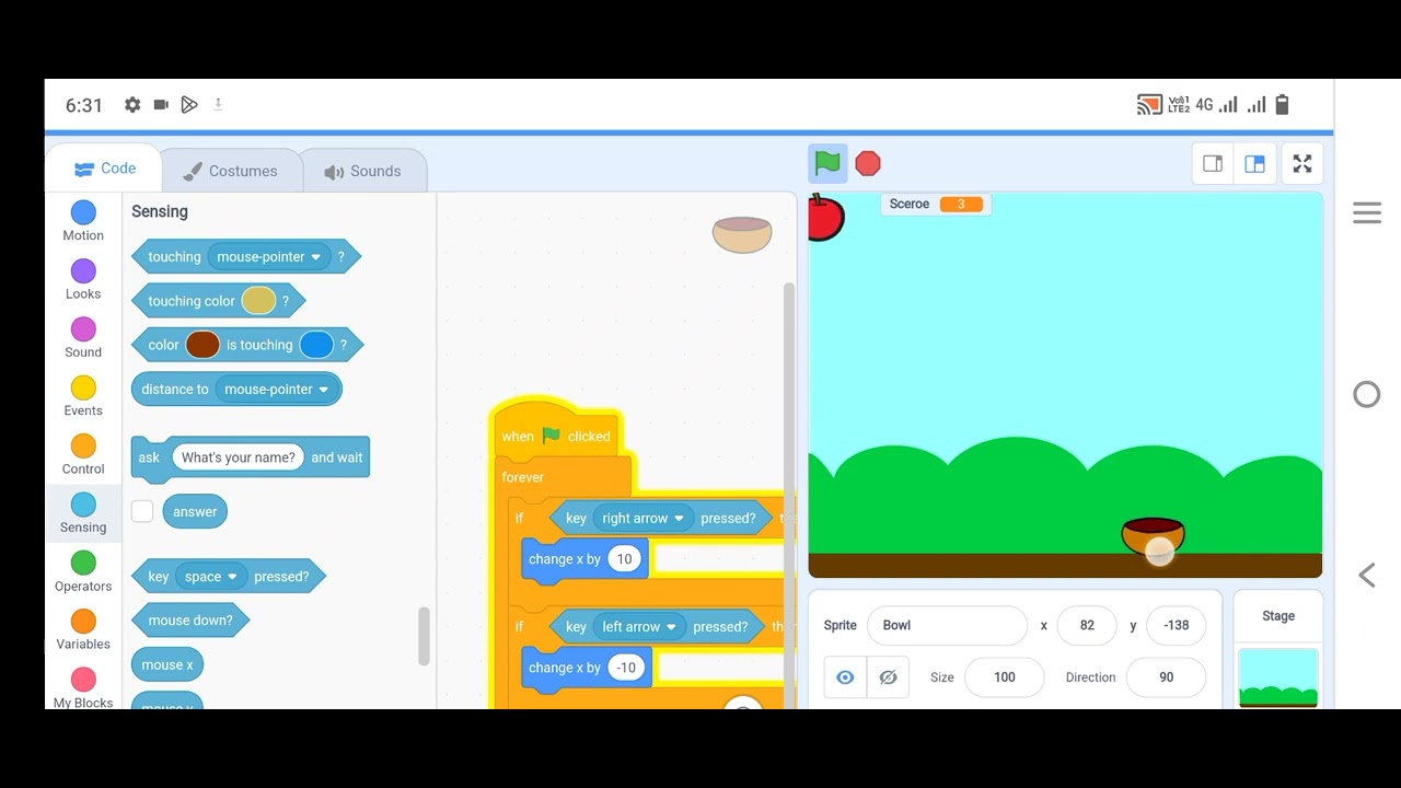 my first game in scratch - YouTube