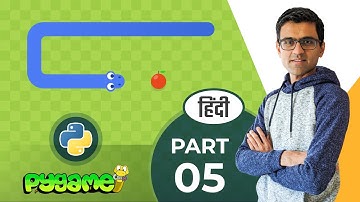 Snake game in python pygame [Hindi] - 5 Snake eats apple, find score | Hindi Python project tutorial