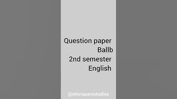 Ballb 2nd semester||previous year Question paper||English - 2022 #law#examprepration #ccsUniversity